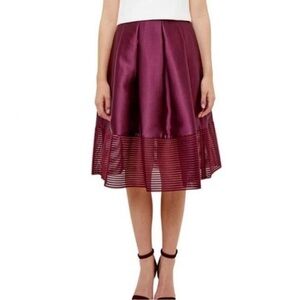 Ted Baker Jurisa Burgundy Midi Skirt